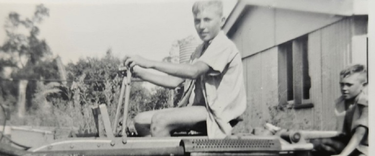 Charles on the ransome tractor pulling the plough