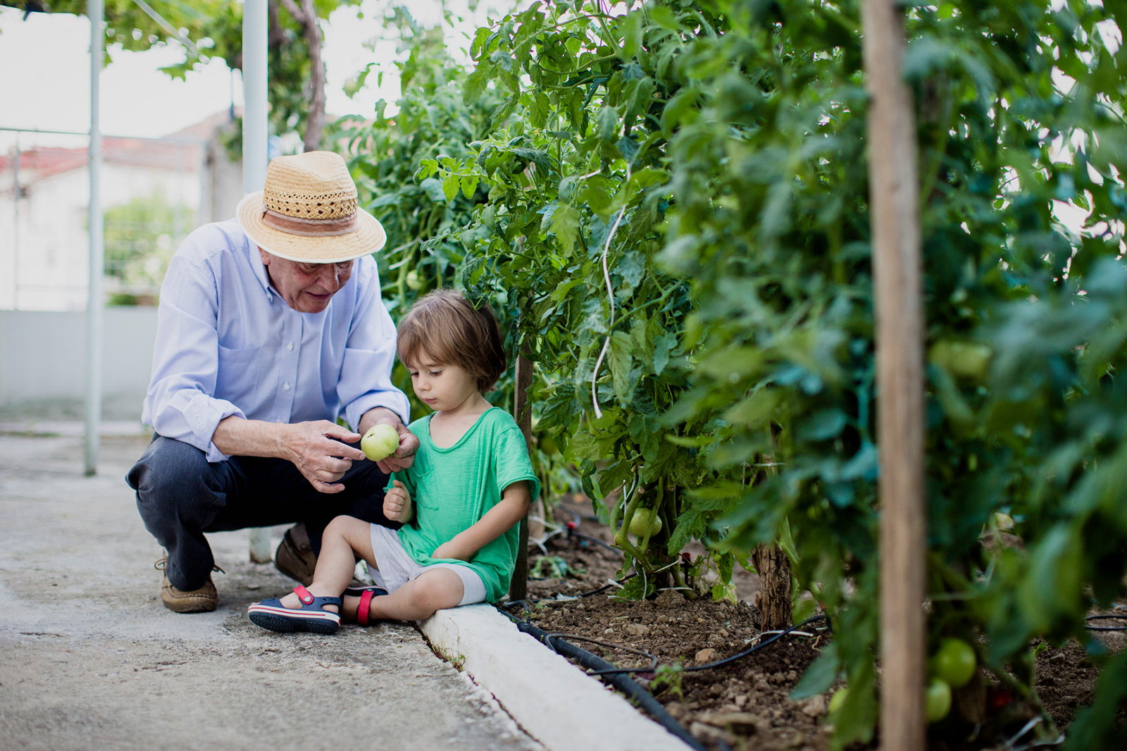 Grandfather with grandson Be Health and Active event