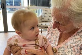 baby visits residents at seaton place