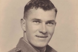 Bill Eaton, Bongaree Centenarian in his WWII portrait  Bill Eaton, Bongaree Centenarian in his WWII portrait