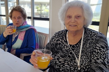 Ida (87) and Maria (94) at coffee group