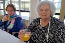 Ida (87) and Maria (94) at coffee group