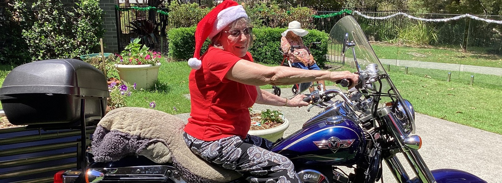 Maria on a motorbike Maria on a motorbike