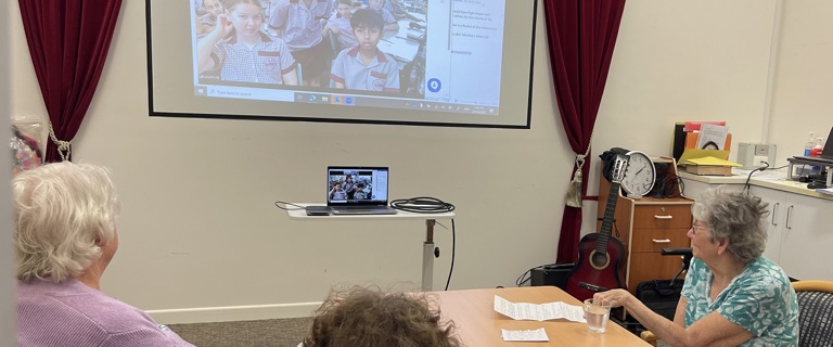 Farnorha residents, school children connect via video calls