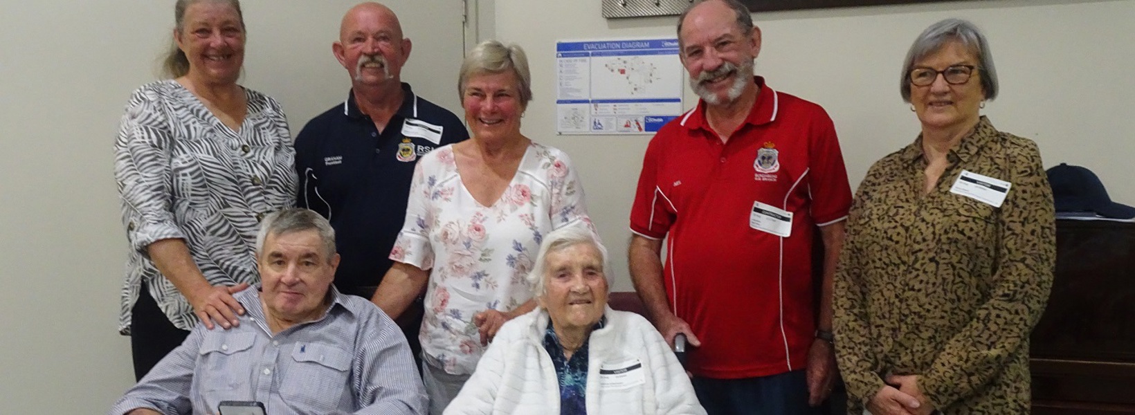 Fairways resident Greg and family with Bundaberg RSL Sub Branch Members Graham and Neil