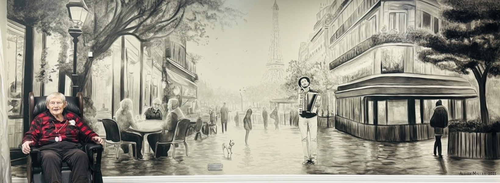 Hans with the Paris mural.jpg Hans with the Paris mural.jpg
