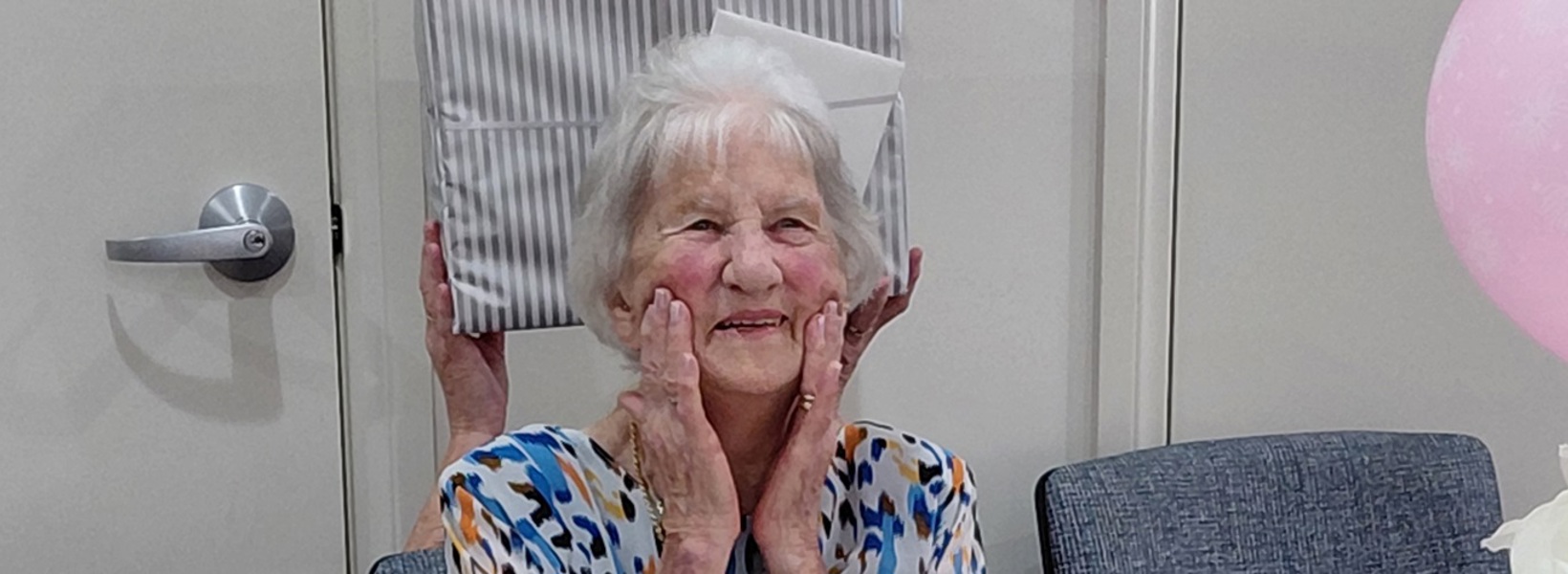 Heather on her 100th birthday.jpg Heather on her 100th birthday.jpg