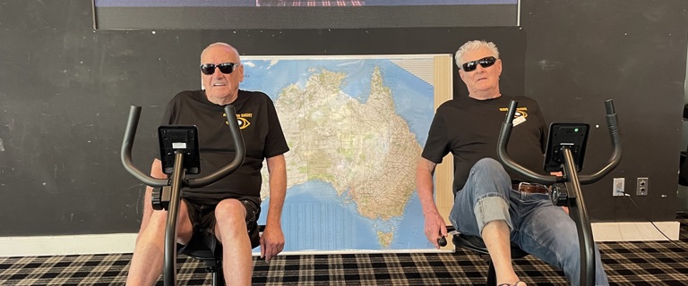 Keith and Holden pedalling for charity.jpg Keith and Holden pedalling for charity.jpg