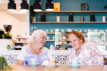 Carmen and Margaret at the Jacaranda Cafe