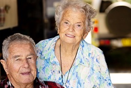 Marion and Desmond love spending time with their great-grandchild Marion and Desmond love spending time with their great-grandchild