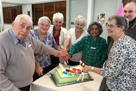 The original residents cutting the cake for the Birthday Bash  The original residents cutting the cake for the Birthday Bash