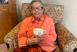Irene Lyall with teacup.JPEG Irene Lyall with teacup.JPEG